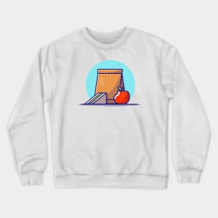 Sandwich With Apple Cartoon Vector Icon Illustration Crewneck Sweatshirt